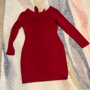 Long Sleeved red mini dress